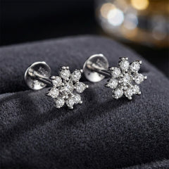 Crystal Bloom Silver Stud