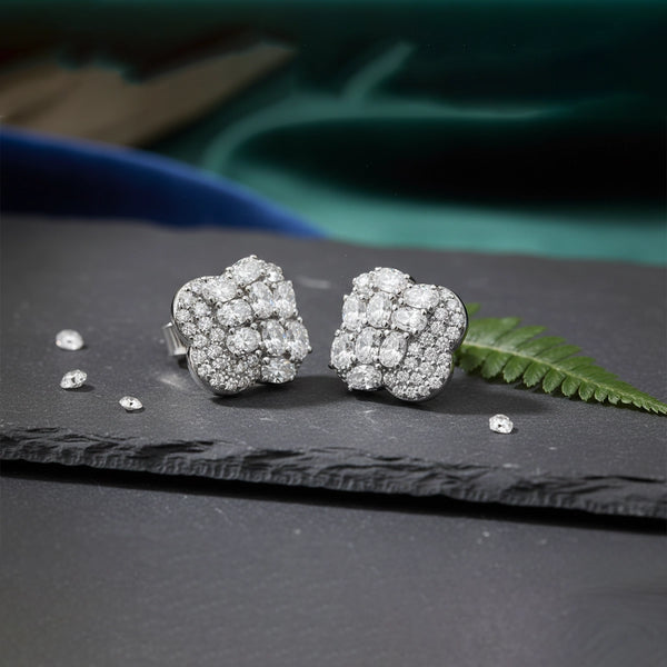 Silver Spark Flora Stud Earrings