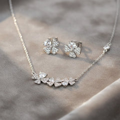 Blossom Silver Necklace & Stud Combo