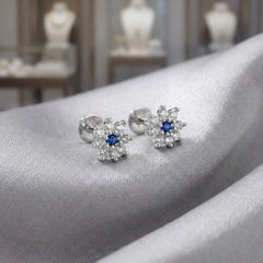 Blue BloomStar Silver Stud
