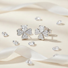Ivory Bloom Silver Stud Earrings
