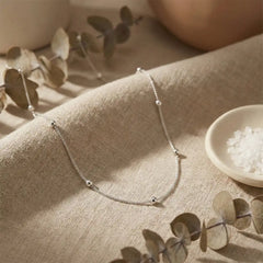 Silver Beaded Station Chain