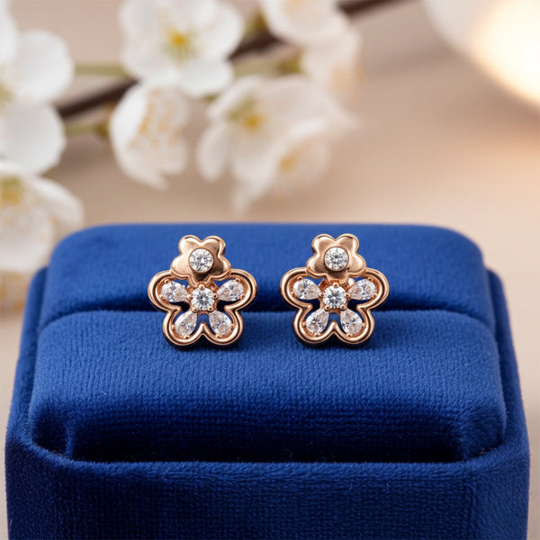Golden Frost Stud Earrings