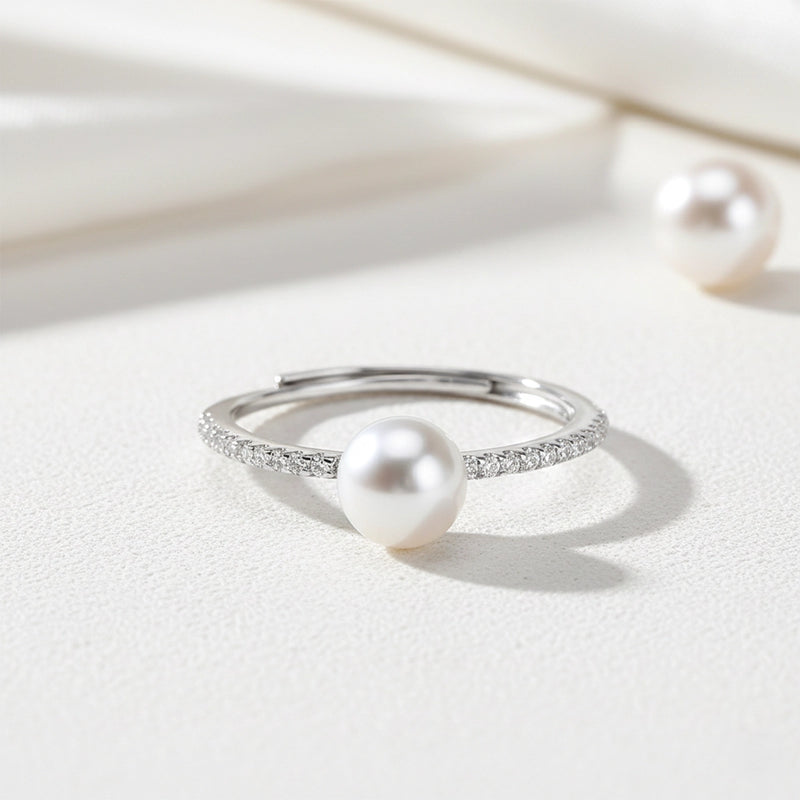 Classic Pearl Silver Ring