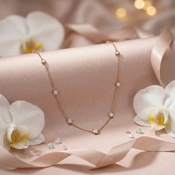 Rose Gold Midnight Dew Necklace