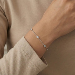 The Silver Minimal Crystal Station Bracelet