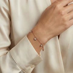 Rose Gold Sunburst Charm Bracelet