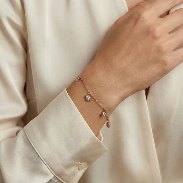 Rose Gold Sunburst Charm Bracelet