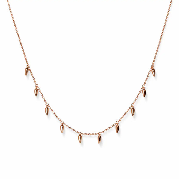 Rose Gold Spear Charm Necklace