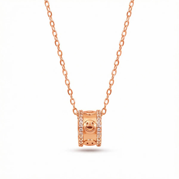 Rose Gold Happy Aura Slider Necklace