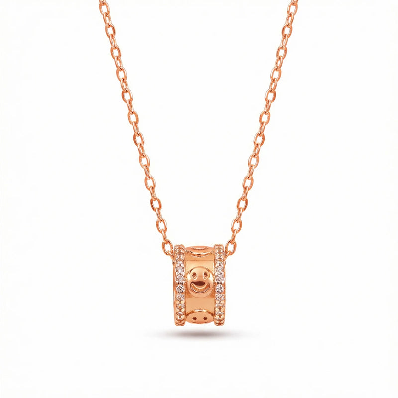Rose Gold Happy Aura Slider Necklace