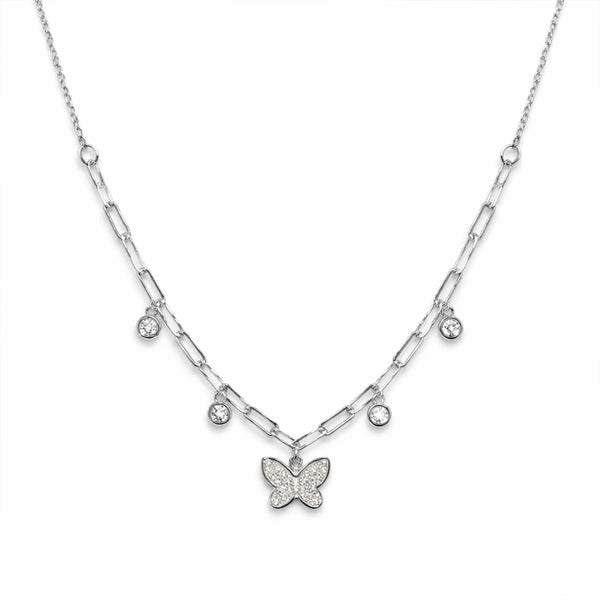 Silver Butterfly Charm Necklace.