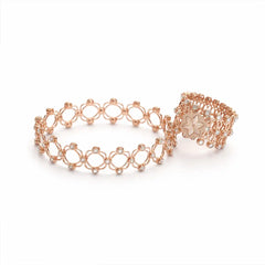 Rose Bloom Harmony Adjustable Bangle Ring