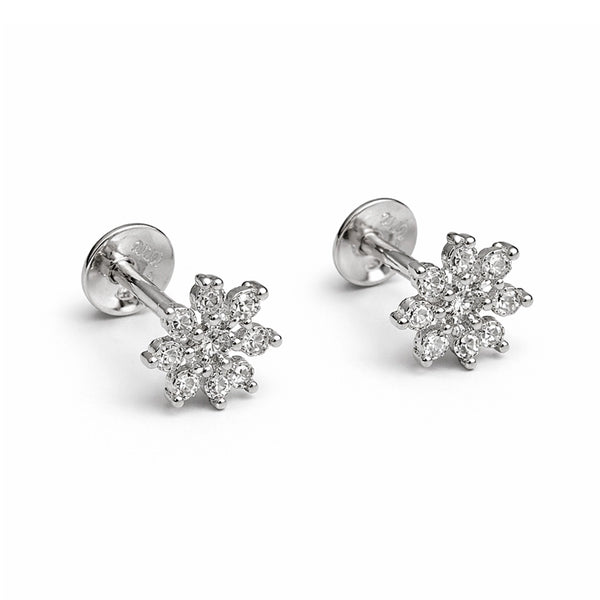 Crystal Bloom Silver Stud