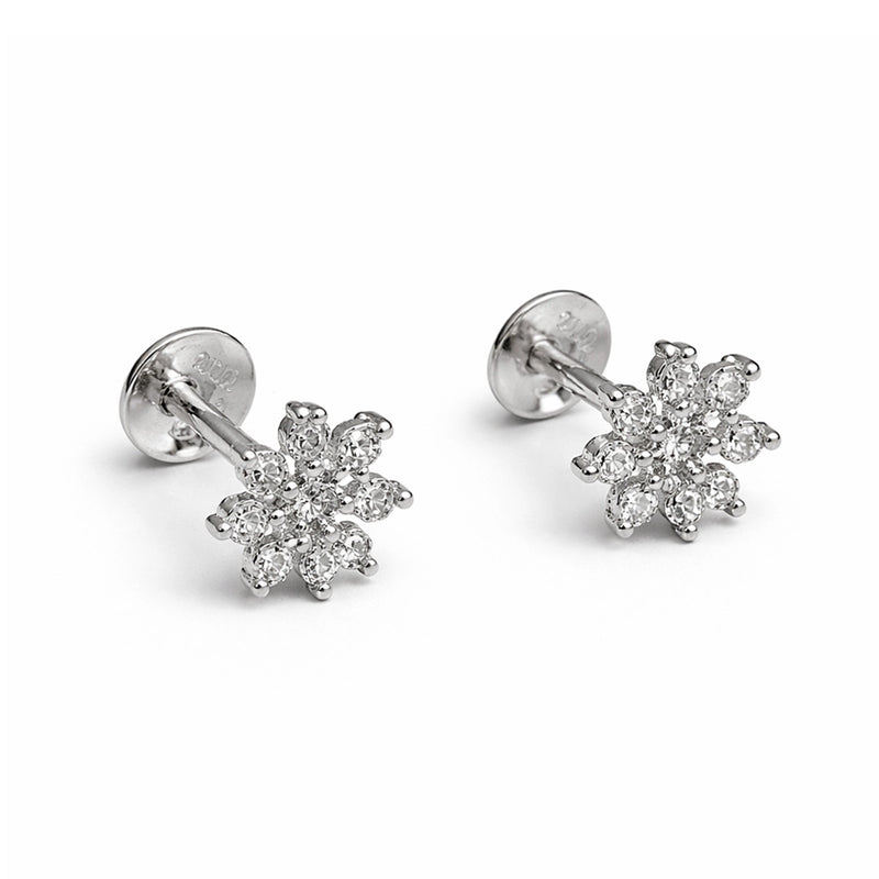 Crystal Bloom Silver Stud