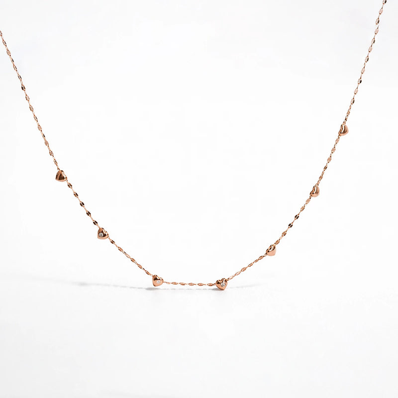 Rose Gold Eternal Love Heart Necklace