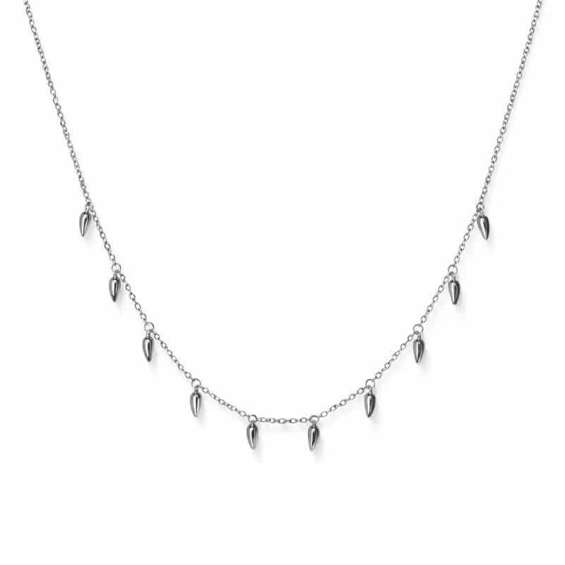 Silver Spear Charm Necklace