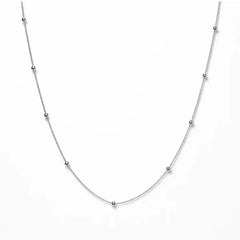 Silver Beaded Station Chain