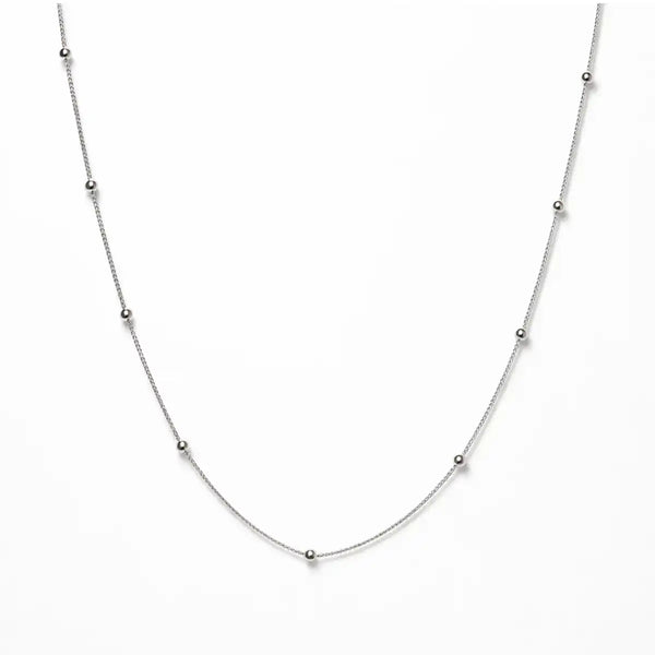 Silver Beaded Station Chain