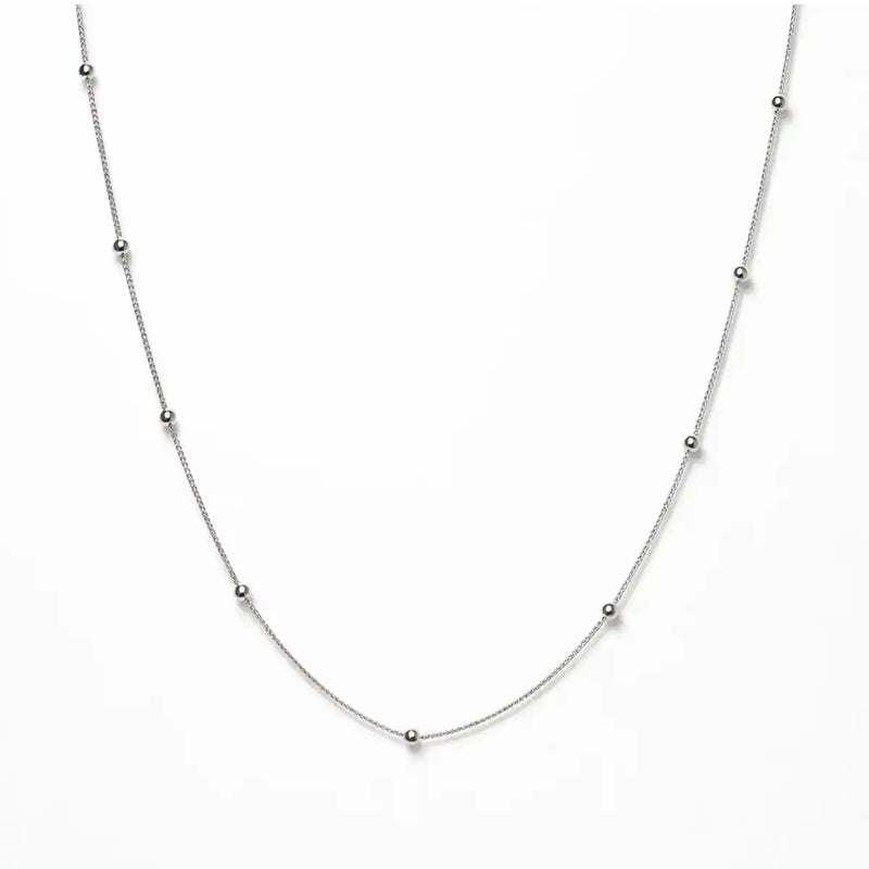 Silver Beaded Station Chain