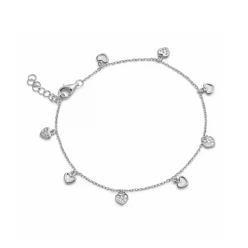 Silver Heart Charm Bracelet