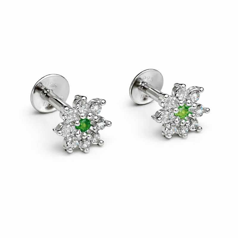 Green BloomStar Silver Stud