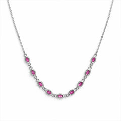 Ruby Accent Silver Necklace