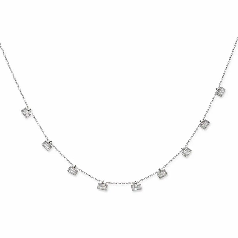 Silver Starlight Baguette Necklace
