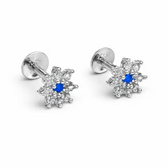 Blue BloomStar Silver Stud