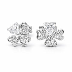 Ivory Bloom Silver Stud Earrings