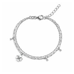 Floral Charm Silver Bracelet