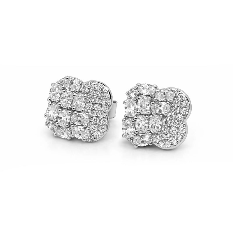 Silver Spark Flora Stud Earrings