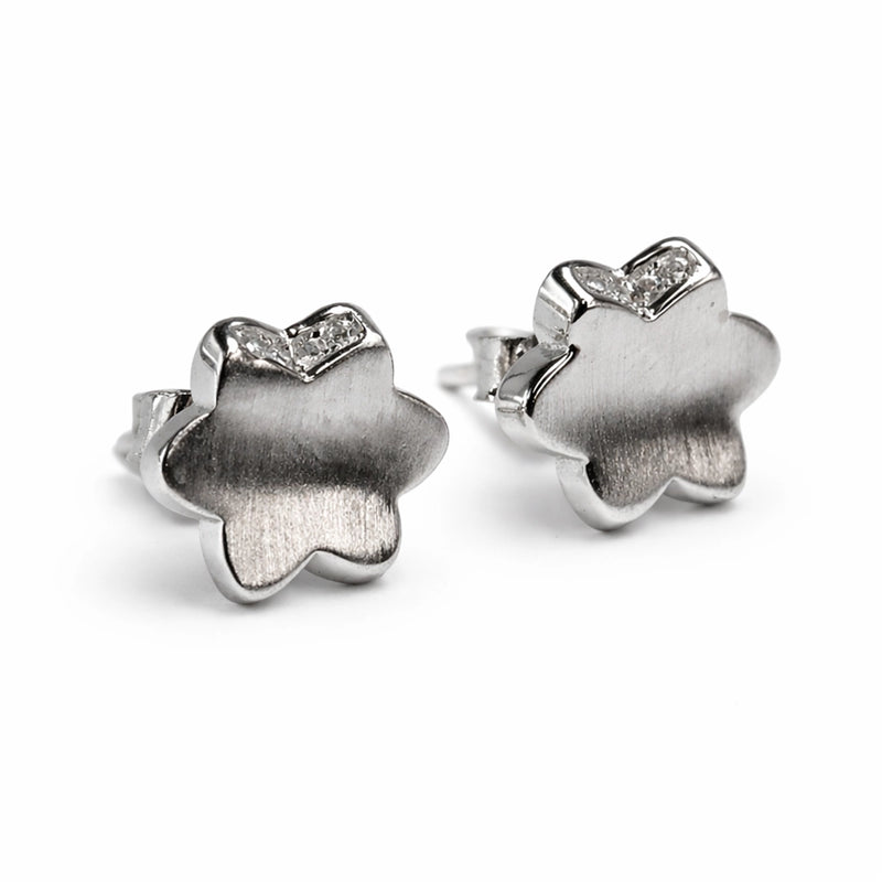 Platinum Bloom Stud Earrings
