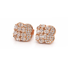 Rose Bloom Crystal Stud Earrings