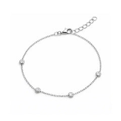 The Silver Minimal Crystal Station Bracelet