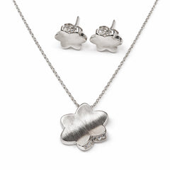Minimal Bloom Silver Pendant & Stud Combo