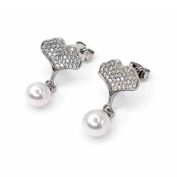 Sterling Grace Pearl Drop Earrings