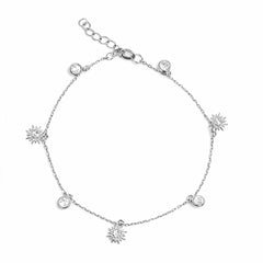 Silver Sunburst Charm Bracelet